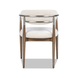 Artemis - Mixed Material Upholstered Dining Arm Chair - Warm White