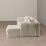 Beatrice - Modern Tufted Right Sectional Sofa - Ivory