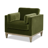 Brooding Upholstered Accent Chair with Arm Cushions and Wood Legs