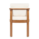 Acacia Wood Outdoor Dining Chair (Set of 2), Teak Finish Wood +