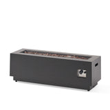 Modern Dark Grey 40' Outdoor Iron Propane Fire Pit