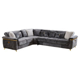 Reversible Sectional Sofa with Spacious L-Shaped Design - Beige or Dark Gray