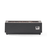 Modern Dark Grey 40' Outdoor Iron Propane Fire Pit