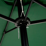 14.8 Ft Double Sided Outdoor Umbrella Rectangular Large with Crank (Dark Green)