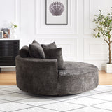 55''L Chenille Foam Single Swivel Chair
