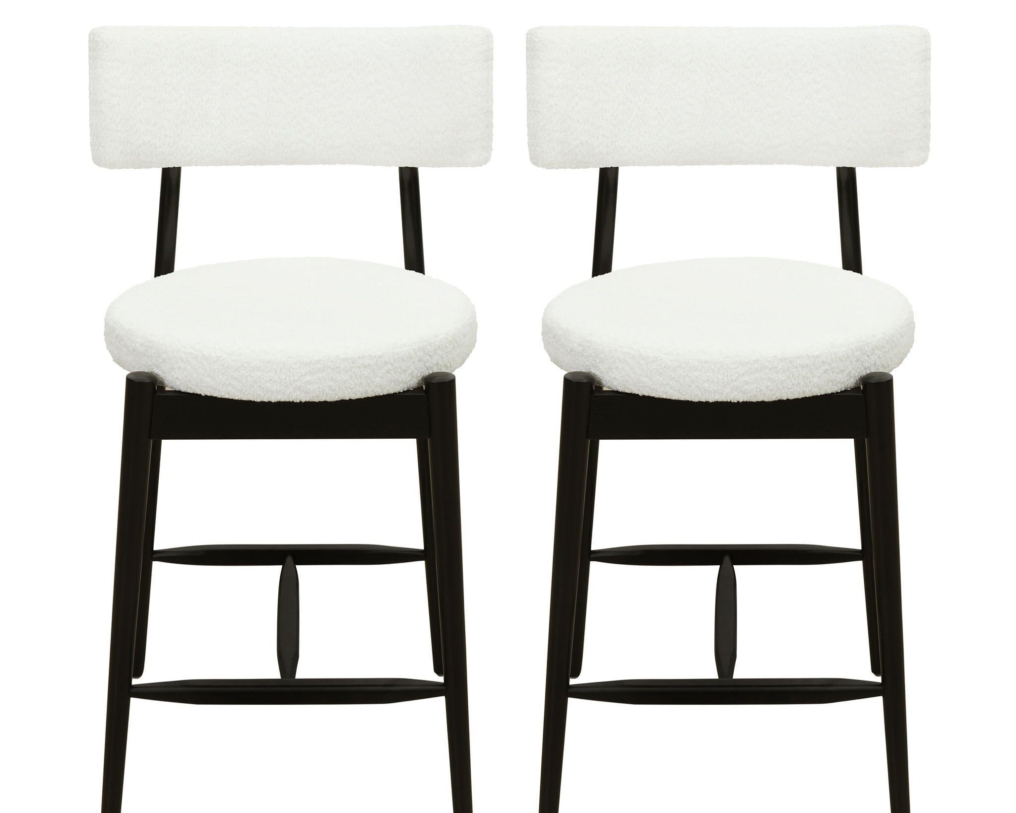 Mid Century Modern Counter Stools, Fabric Upholstered Chairs