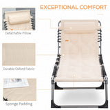 Outsunny - Padded Folding Chaise Lounge Chair, Outdoor