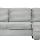 Upholstered U-Shaped Sectional Sofa with Movable Ottoman and Storage Pockets - Multiple Colors