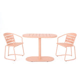 3 Piece Elegant Outdoor Bistro Set With 2 Chairs And Oval Table