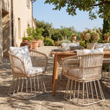Outdoor Dining Chair MP1 - Teak Finish Wicker & Steel Frame