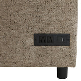 U-Shaped Sectional Sofa Bed With Storage, Charging Ports, And Cup Holders - Brown