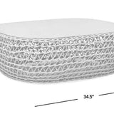 Willow - Oval Woven Patio Coffee Table, Wicker Frame