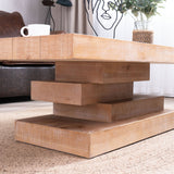 Modern Rustic Coffee Table – Rectangular Wood Center Table for Living Room