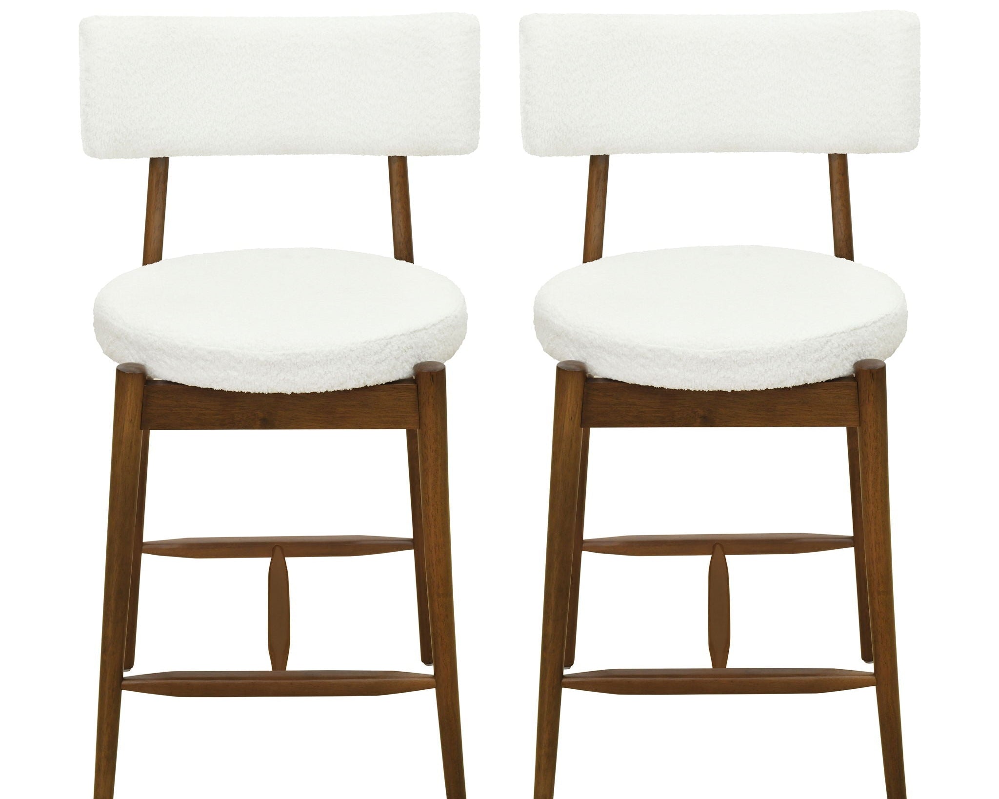 Mid Century Modern Counter Stools, Fabric Upholstered Chairs