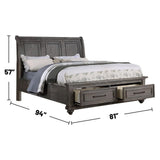 3 Piece Bedroom Set, Bed With 2 Nightstands