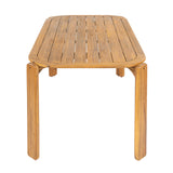 Kaja Outdoor Acacia Wood Dining Table, Teak Finish with Slat Design