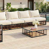 7-Piece Metal Patio Sectional Sofa Set with Water-Resistant Cushions - Modern