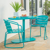 3 Piece Elegant Outdoor Bistro Set With 2 Chairs And Oval Table