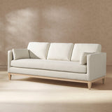 Knox 84' Modern Farmhouse Sofa, Flax White Linen