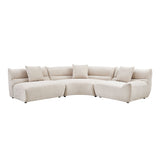 Modular Curved Sectional Sofa, 3-Piece Free-Form Configuration