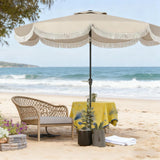 Vented Patio Table Umbrella with Crank and Push Button Tilt