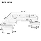 U_Style U-Shaped Outdoor Sectional Sofa Set