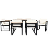 7 Pieces Outdoor Dining Set Patio Dining Table And Chair Set With And Removable Cushions For Patio