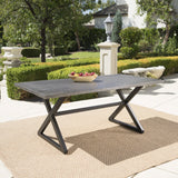 Rolando Outdoor Aluminum Dining Table with Steel Frame