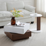 Rotating Coffee Table with 2 Drawers