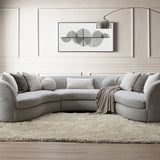 Ivria Boucle Sectional Sofa With 9 Pillows - Gray