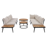 Modern Outdoor Sectional Sofa Set With Nesting Coffee Tables