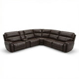 Brazil - Power Sectional With Adjustable Headrest & Footrest - Dark Brown
