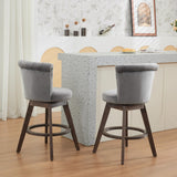 26" Counter Height Bar Stools Set of 2 with 360° Swivel and Velvet Upholstery