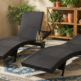 Patio Wicker Chaise Lounge Chairs Set of 2