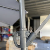 10 ft Offset Cantilever Patio Umbrella with Crank Gray