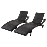 Patio Wicker Chaise Lounge Chairs Set of 2