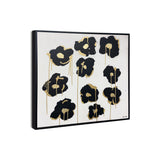 Gilded Camellias- With Hand-Applied Acrylic Paint and Gold Leaf