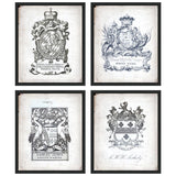Armorial Engravings Set of 4