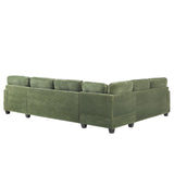 Upholstered U-Shaped Sectional Sofa with Movable Ottoman and Storage Pockets - Multiple Colors