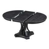 5 Piece Dining Set Extendable Round Table And 4 Chairs - Black / Oak