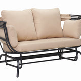 2-Person Outdoor Swing Chair with Adjustable Canopy