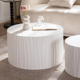 Nesting Coffee Table Set of 2 Round Wooden Tables
