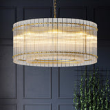 37" Modern Gold Round 8-Light Crystal Chandelier