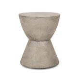 Outdoor Lightweight Concrete Side Table, Light Gray