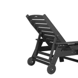 Outdoor Lounge Chair with Wood Texture and Adjustable Backrest