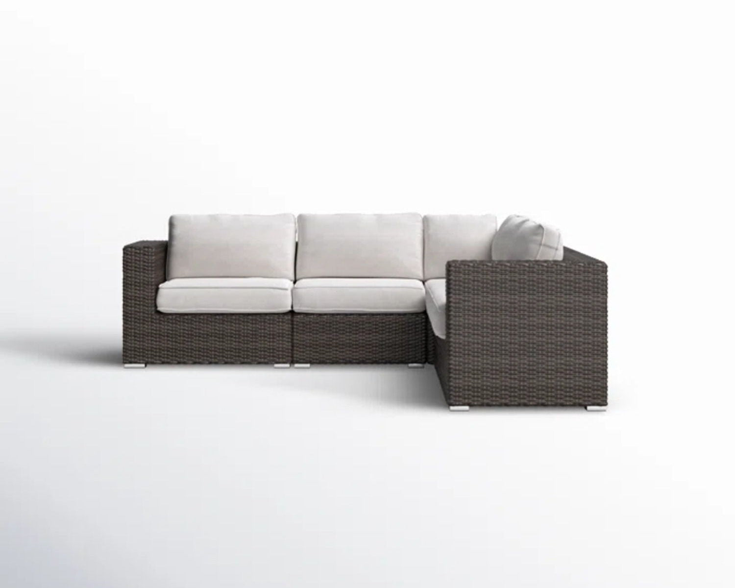 Luxurious Wicker Patio Sectional With Weather Resistant Sunbrella Cushions