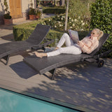 Patio Wicker Chaise Lounge Chairs Set of 2