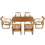 7 Piece Outdoor Patio Dining Set With Removable Cushions