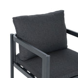 7 Piece Outdoor Dining Set With Table And 6 Chairs - Black / Gray / Teak