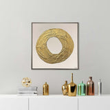 O of XO- With Hand-laid Plaster and Acrylic Paint